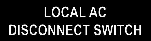 L - 0301 Local AC Disconnect Switch
