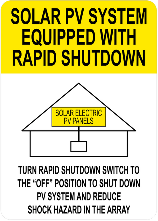 S - 0102 Yellow House Sticker, Solar PV System