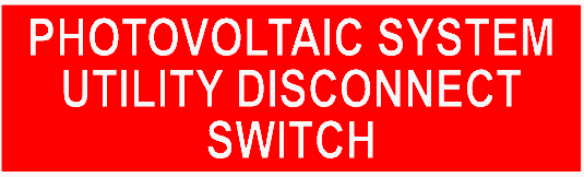 L - 0305 PHOTOVOLTAIC SYSTEM UTILITY DISCONNECT SWITCH